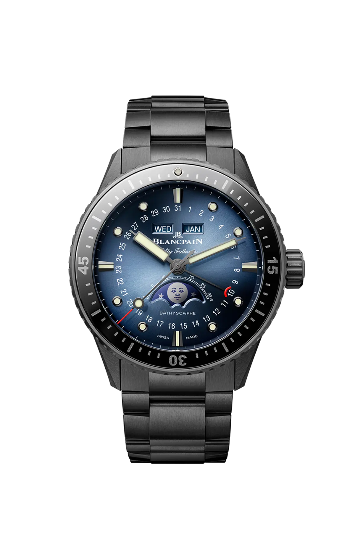 Bathyscaphe Quantieme Complet Phase de Lune - 43 MM