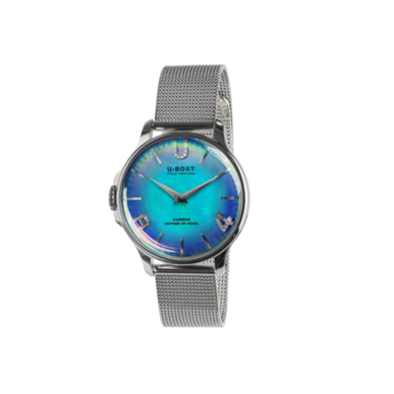 RAINBOW 38MM BLUE SS MESH BRACELET