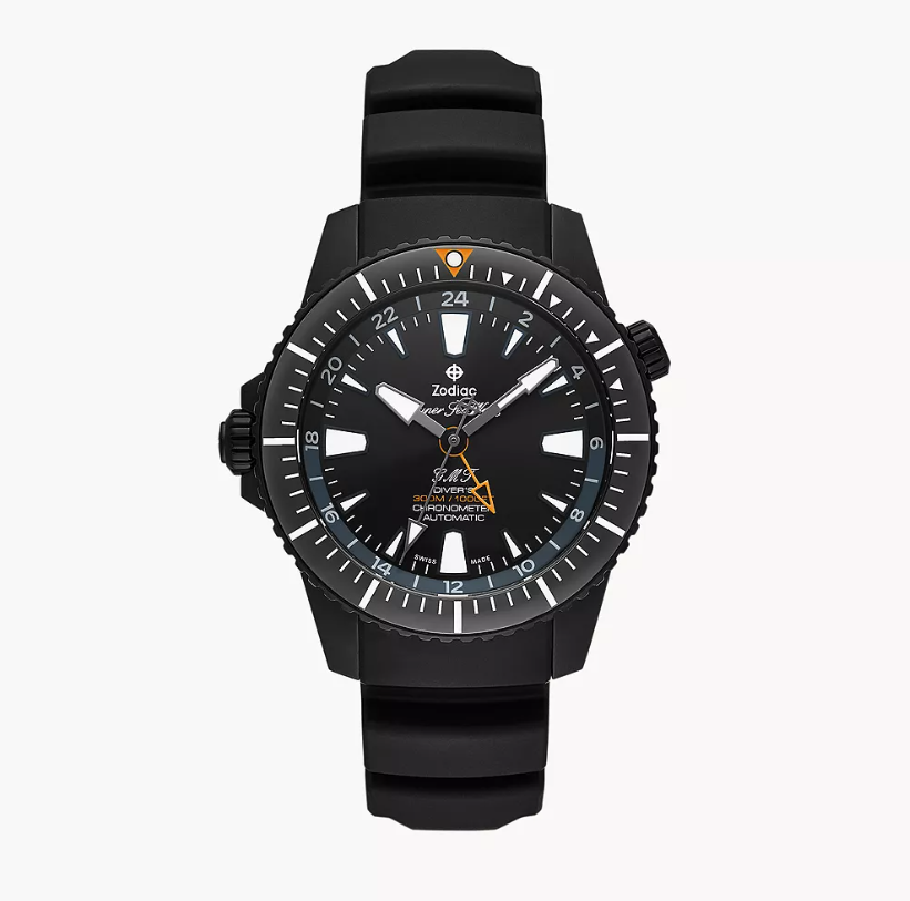 Super Sea Wolf Pro-Diver GMT Automatic Rubber Strap Watch - 42MM