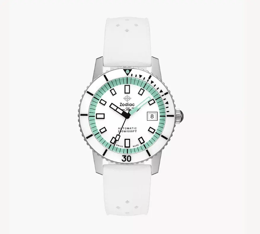 Compression Diver Automatic White Rubber Watch - 40MM